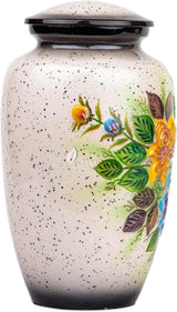 Handcrafted Floral Cremation Urn – Lotus Rainbow Design – Suitable for Adult Men & Women, Mom & Dad