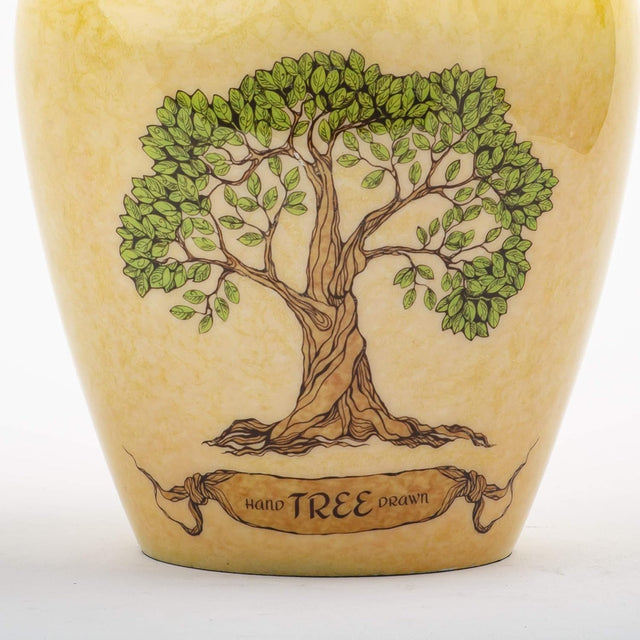 INTAJ Handmade Urn for Human Ashes - Tree of Life Wooden Urns Hand-Crafted - Funeral Cremation Urn for Ashes (Real Tree Turned, Adult)