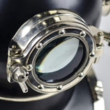 Handcrafted Antique Scuba Diving Helmet - Premium Home Decor Helmet for Diving Lovers - Marine US Navy Deep Sea Diver Diving Helmet (Black Matte Silver Toned, Large)