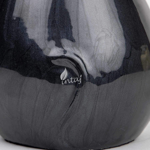 INTAJ Handmade Cremation Urn for Pet Ashes Dog Cat - Large Funeral Urn Handcrafted - Affordable Urn for Ashes - Large Urn Deal Cremation Urn for Dogs Engraved (Black Matte Cat, Stnd (9x4.5))