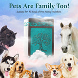INTAJ Cremation Urn for Human Ashes - Wooden Urn Box for Ashes Handcrafted - Tree of life Memorial Urn Funeral Cremation Urns (Teal Green, X-Large (250lbs or 115kg))