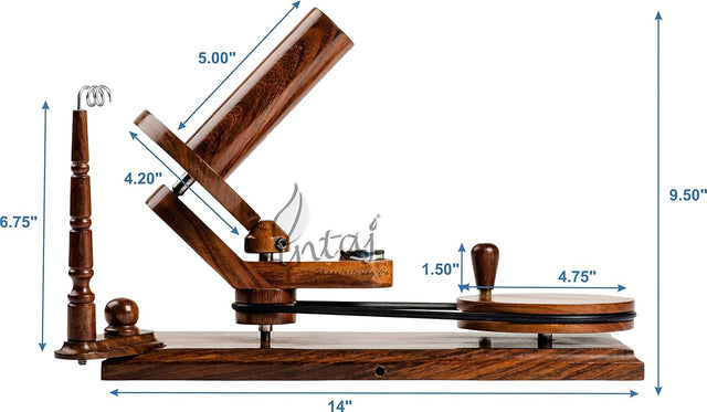 Handcrafted Rosewood Yarn Winder – Large Capacity 16 oz – Suitable for Knitting & Crocheting – Heavy Duty Natural Rosewood Ball Winder – Table Top Wood Yarn Swift and Ball Winder