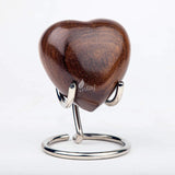 INTAJ Wooden Heart Urn for Human Ashes, Pet Ashes - Cremation Urn for Ashes, Humming Bird Funeral Urn for Dogs,Cats Hand-Crafted - Burial Urn Box (Rosewood, M (4") 10Cu/in)