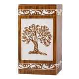 Handcarved Wooden Cremation Urn – Tree of Life – Suitable for Adult Men & Women – 250lbs