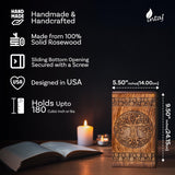 Hand-Carved Wooden Cremation Urn – Tree of Life – Suitable for Adult Male & Female – 250lbs