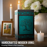 Mini Rosewood Keepsake Urn – Tree of Life – Suitable for Men, Women, Mom & Dad – 20lbs