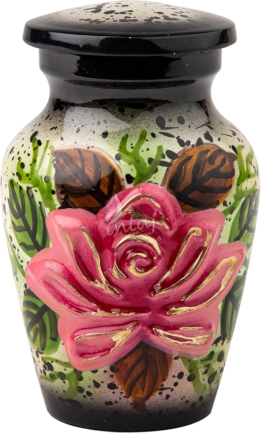 Handcrafted Floral Cremation Urn – Lotus Rainbow Design – Suitable for Adult Men & Women