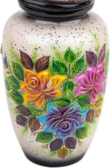 Handcrafted Floral Cremation Urn – Lotus Rainbow Design – Suitable for Adult Men & Women, Mom & Dad