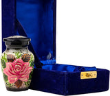 Handcrafted Floral Cremation Urn – Lotus Rainbow Design – Suitable for Adult Men & Women