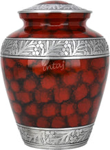 Handcrafted Cremation Urn – Cloud Red Design in Elite Cloud Blue & Silver – Suitable for Adult Men & Women, Mom & Dad – 200lbs Capacity