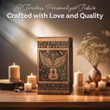Handcrafted Wooden Cremation Urn – Guitar Wings of Angel – Suitable for Men, Women, Mom & Dad – 250lbs