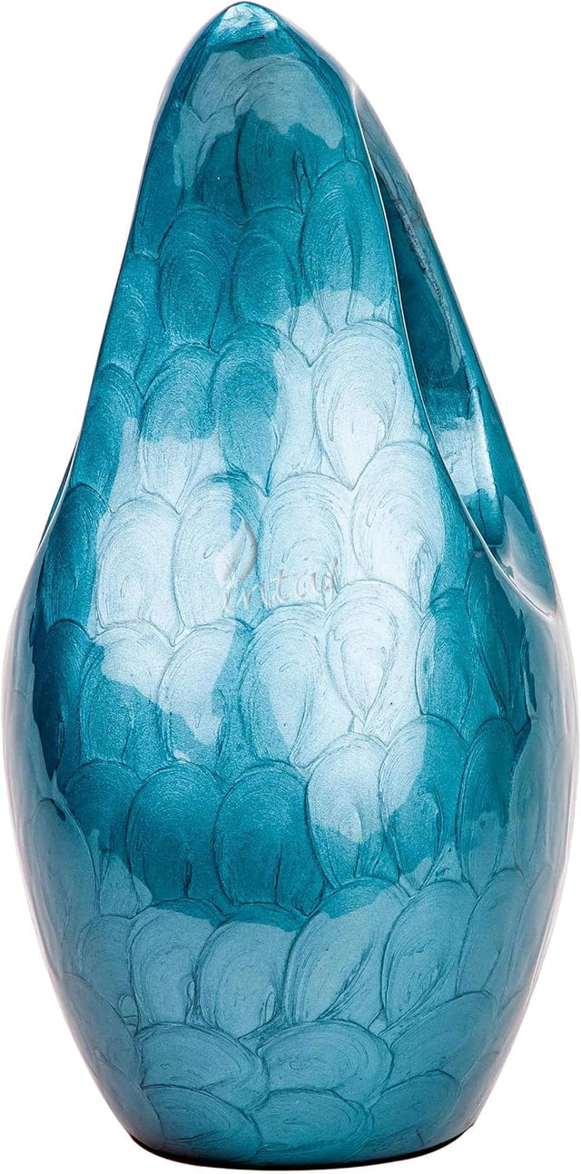 Handcarved Cremation Urn – Diamond Cut Royal Blue Design – Suitable for Adult Men & Women, Mom & Dad – 200lbs Capacity