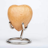 INTAJ Wooden Heart Urn for Human Ashes, Pet Ashes - Cremation Urn for Ashes, Humming Bird Funeral Urn for Dogs,Cats Hand-Crafted - Burial Urn Box (BeechWood, L (5") 14Cu/in)