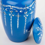 Handcrafted Diamond Cut Cremation Urn – Cobalt Finish – Suitable for Adult Men & Women – 200lbs Capacity