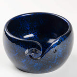 Handmade Large Wooden Yarn Bowl for Knitting Crochet Perfect Yarn Holder Rosewood Bowl for Mothers Day Christmas Gift (Large - 6x4, Blue Patch)