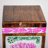 INTAJ Handmade Wooden Urn for Human Ashes - Adult Tree of Life Wooden Urns Hand-Crafted - Funeral Cremation Urn for Dogs Engraved (Fuchsia White, Medium - 9.5Hx5.5W (180 Cu/in))