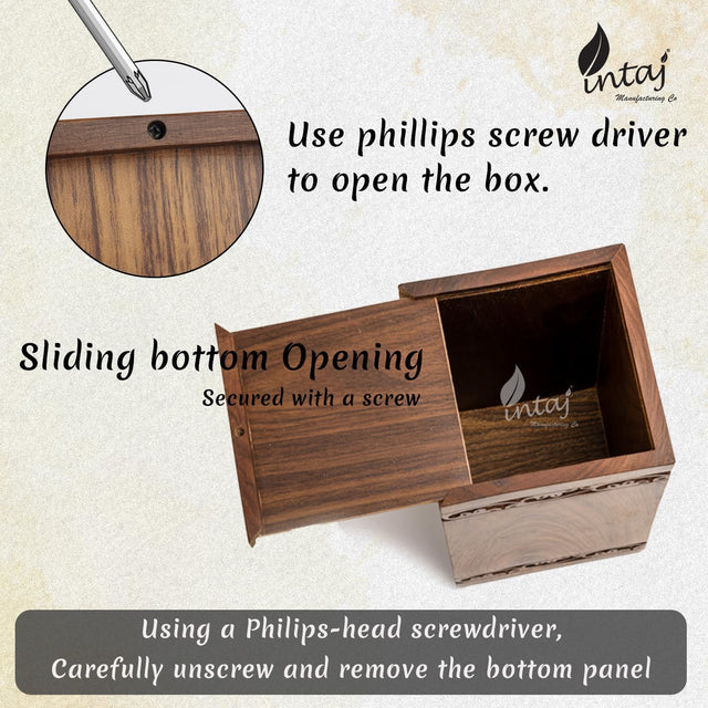 INTAJ Cremation Urn for Human Ashes Adult Male Female - Tree of Life Wooden Box Urn for Ashes - Handmade Decorative Funeral Urn (Customised Tree Birds, S (6x4) 40 Cu)