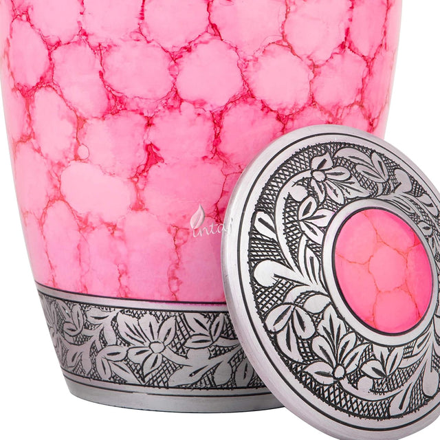 Handcrafted Royal Cremation Urn – Lavender Design – Suitable for Adult Men & Women, Mom & Dad – 200Cu/In Capacity