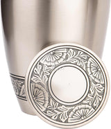 INTAJ Brass Cremation Urn for Human Ashes Adult Urn - Decorative Urns for Ashes Handcrafted, Large Burial Urn for Adult Ashes up to 250lbs (Adult 200-250lbs, Pewter)