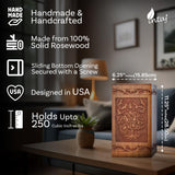 Tree of Life Wooden Urn – Suitable for Men, Women, Mom & Dad – 20lbs Capacity – Mini Rosewood Keepsake Cremation Urn