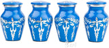 Handcrafted Diamond Cut Cremation Urn – Cobalt Finish – Suitable for Adult Men & Women, Mom & Dad – Small Set of 4