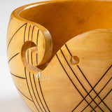 Handmade Large Wooden Yarn Bowl for Knitting Crochet Perfect Yarn Holder Rosewood Bowl for Mothers Day Christmas Gift (Large - 6x4, Stripes)