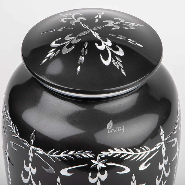 Handcrafted Diamond Cut Cremation Urn – Charcoal Finish – Suitable for Adult Men & Women – 200lbs Capacity
