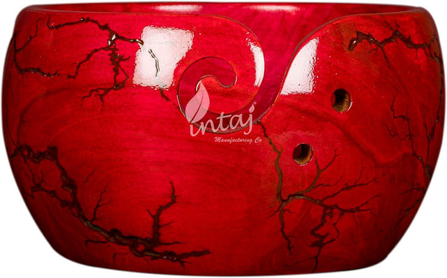 Handcrafted Wooden Yarn Bowl – Rosewood Design – Suitable for Knitting & Crocheting – Perfect Gift for Mothers Day & Christmas – Large Size