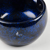Handmade Large Wooden Yarn Bowl for Knitting Crochet Perfect Yarn Holder Rosewood Bowl for Mothers Day Christmas Gift (Large - 6x4, Blue Patch)