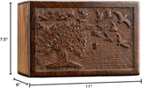 INTAJ Cremation Urns for Human Ashes Adult Male Female Wooden Tree of Life Urns Box and Casket for Ashes Men Women Child Pets Cat Dog Urn Burial Funeral Memorial Urns for Ashes Holds 200 Cubic Inch
