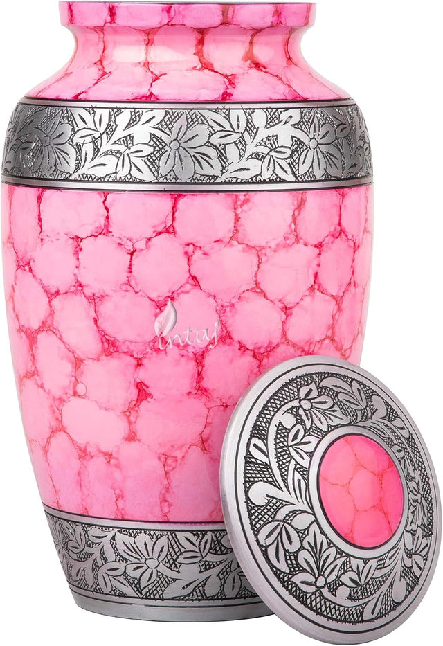 Handcrafted Royal Cremation Urn – Lavender Design – Suitable for Adult Men & Women, Mom & Dad – 200Cu/In Capacity
