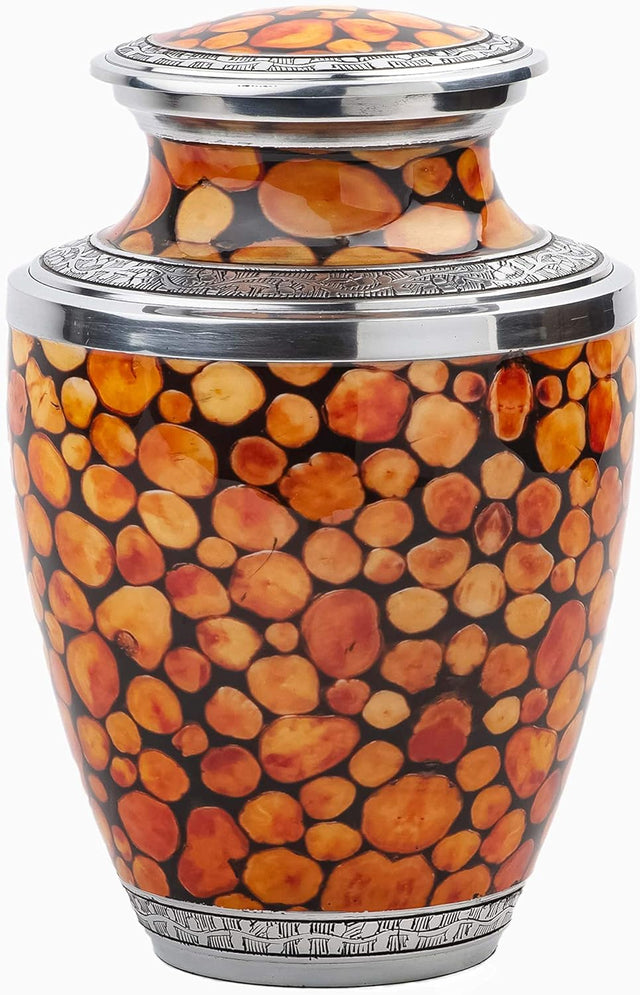 Handcrafted Wooden Cremation Urn – Mosaic Treaty Design – Suitable for Adult Men & Women, Mom & Dad – 200lbs Capacity
