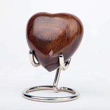 INTAJ Wooden Heart Urn for Human Ashes, Pet Ashes - Cremation Urn for Ashes, Humming Bird Funeral Urn for Dogs,Cats Hand-Crafted - Burial Urn Box (Rosewood, S (3") 07Cu/in)