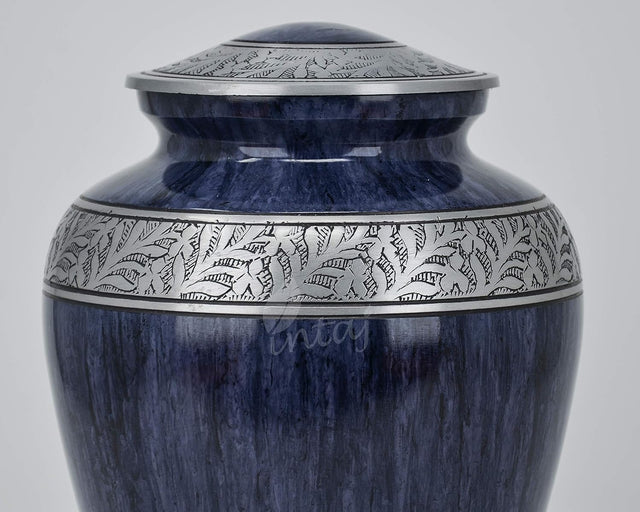 Handcrafted Cremation Urn – Cloud Blue Design – Suitable for Adult Men & Women, Mom & Dad – 200lbs Capacity