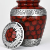 Handcrafted Cremation Urn – Cloud Red Design in Elite Cloud Blue & Silver – Suitable for Adult Men & Women, Mom & Dad – 200lbs Capacity