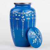 Handcrafted Diamond Cut Cremation Urn – Cobalt Finish – Suitable for Adult Men & Women – 200lbs Capacity
