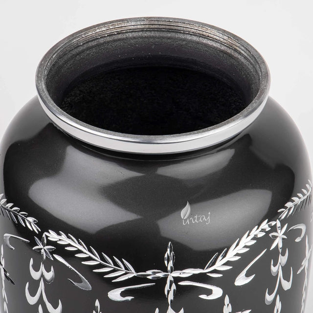 Handcrafted Diamond Cut Cremation Urn – Charcoal Finish – Suitable for Adult Men & Women – 200lbs Capacity