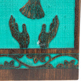 INTAJ Handmade Rosewood Urn for Human Ashes, Peaceful Bird Wooden Urns for Ashes Hand-Crafted, Funeral Cremation Urn, Pet Dog Urns for Ashes (Teal Gree, XS - 5Hx3W (20 Cu/in))