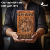 Hand-Carved Wooden Cremation Urn – Tree of Life – Suitable for Adult Male & Female – 250lbs