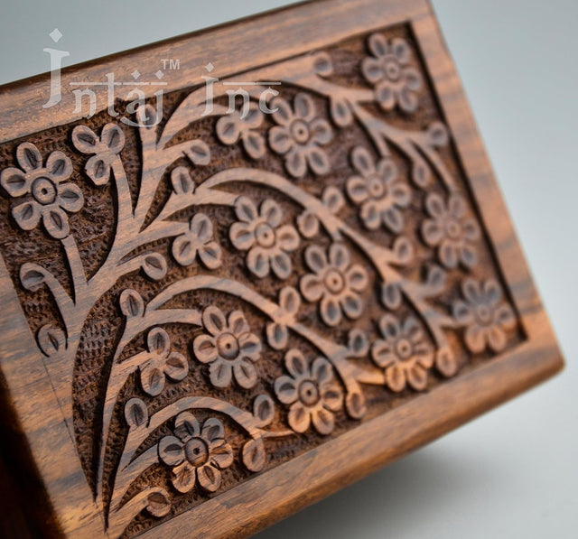 Handcarved Wooden Cremation Urn – Tree of Life Design – Suitable for Adult Men & Women – 90lbs Capacity