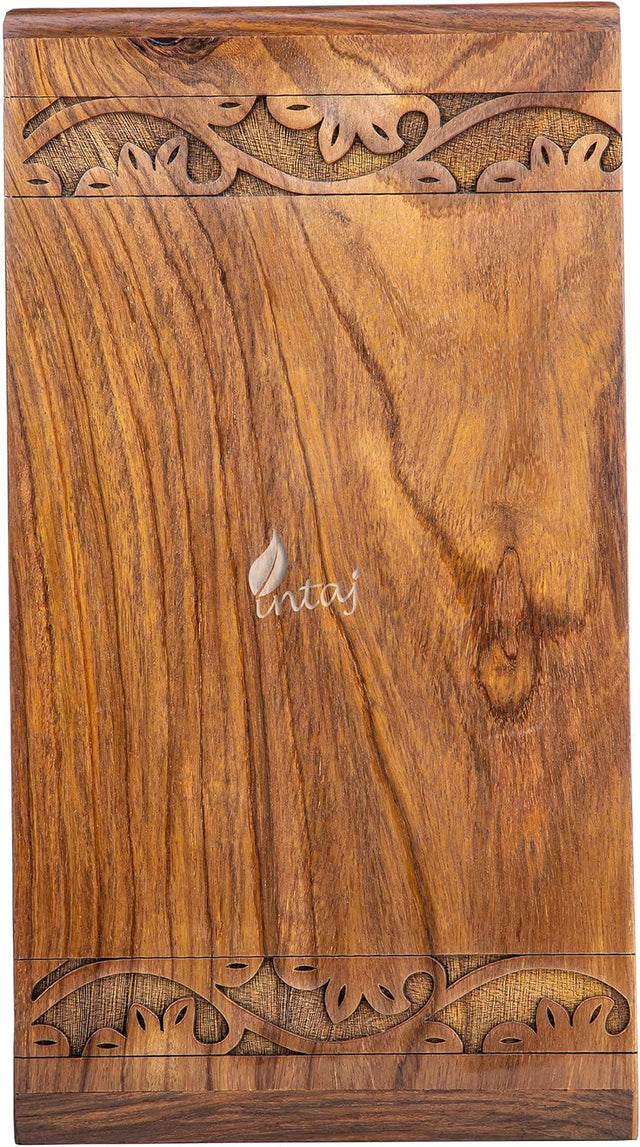 INTAJ Handmade Rosewood Urn for Human Ashes, Peaceful Bird Wooden Urns for Ashes Hand-Crafted, Funeral Cremation Urn, Pet Dog Urns for Ashes (Natural Rosewood, Add Personalization)