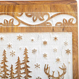 Handcarved Wooden Cremation Urn – Deer Carved Design in White Rosewood – Suitable for Adult Men & Women, Mom & Dad, and Pet Dogs – 20 Cu/in Capacity