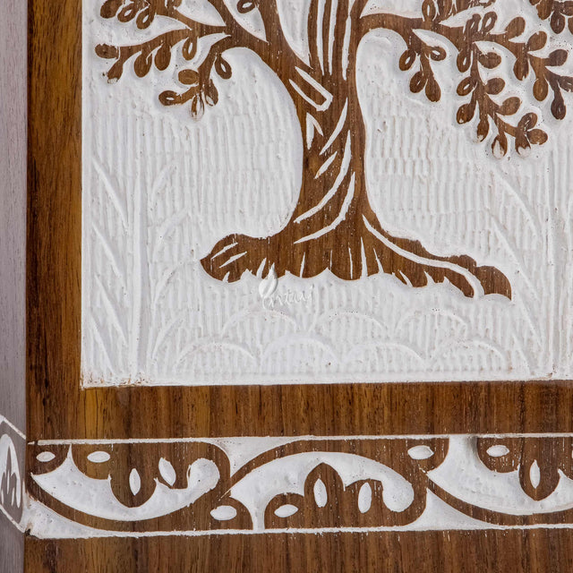 Handcarved Wooden Cremation Urn – Tree of Life – Suitable for Adult Men & Women – 250lbs
