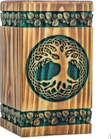 Handmade Rosewood Urn – Celtic Pine Tree of Life – Suitable for Adult & Dog Ashes – Large (11.25Hx6.25W, 250 Cu/in)