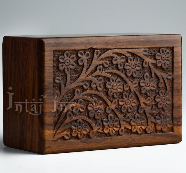 Handcarved Wooden Cremation Urn – Tree of Life Design – Suitable for Adult Men & Women – 90lbs Capacity