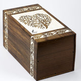 INTAJ Handmade Rosewood Urn for Human Ashes Adult Funeral Urn - Tree of Life Wooden Urn for Ashes Hand-Crafted - Funeral Cremation Urn for Pets (Keepsake (115 Cu/in), White Rosewood Heart)