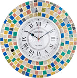 Wall Clock, Silent Non-Ticking Decorative Battery Operated Wall Clock for Living Room Home Office School, Round Home Decor Wall Clock (Universal - 14-8", Rainbow Marbles)