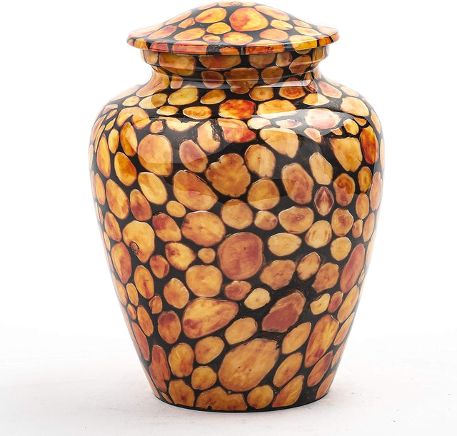 Handcrafted Wood Cremation Urn – Mosaic Turned – Suitable for Adult Men & Women – 200lbs Capacity