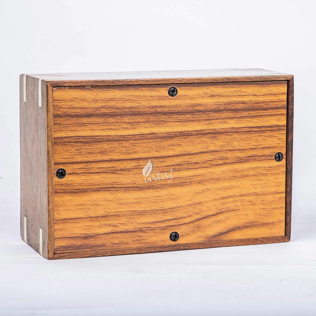 Handmade Rosewood Pet Urns for Dogs' Ashes, Personalized Wooden Urn for Ashes - Handcrafted Urns for Dogs, Cats, Pets - Memorial Keepsake Funeral Cremation Urn Box (Custom Two Paws, M - 7.5x5.5x3.75)