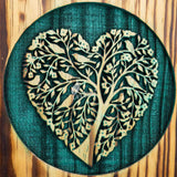 Handmade Rosewood Urn – Heart Pine Tree of Life – Suitable for Adult & Dog Ashes – Small (8Hx4.75W, 115 Cu/in)